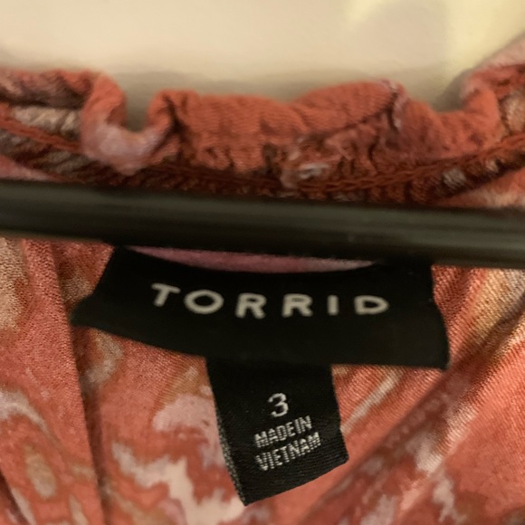 Orange patterned long sleeve top - Picture 3 of 4